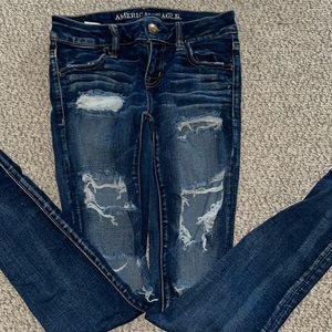 American eagle super stretch distressed skinny jeans
